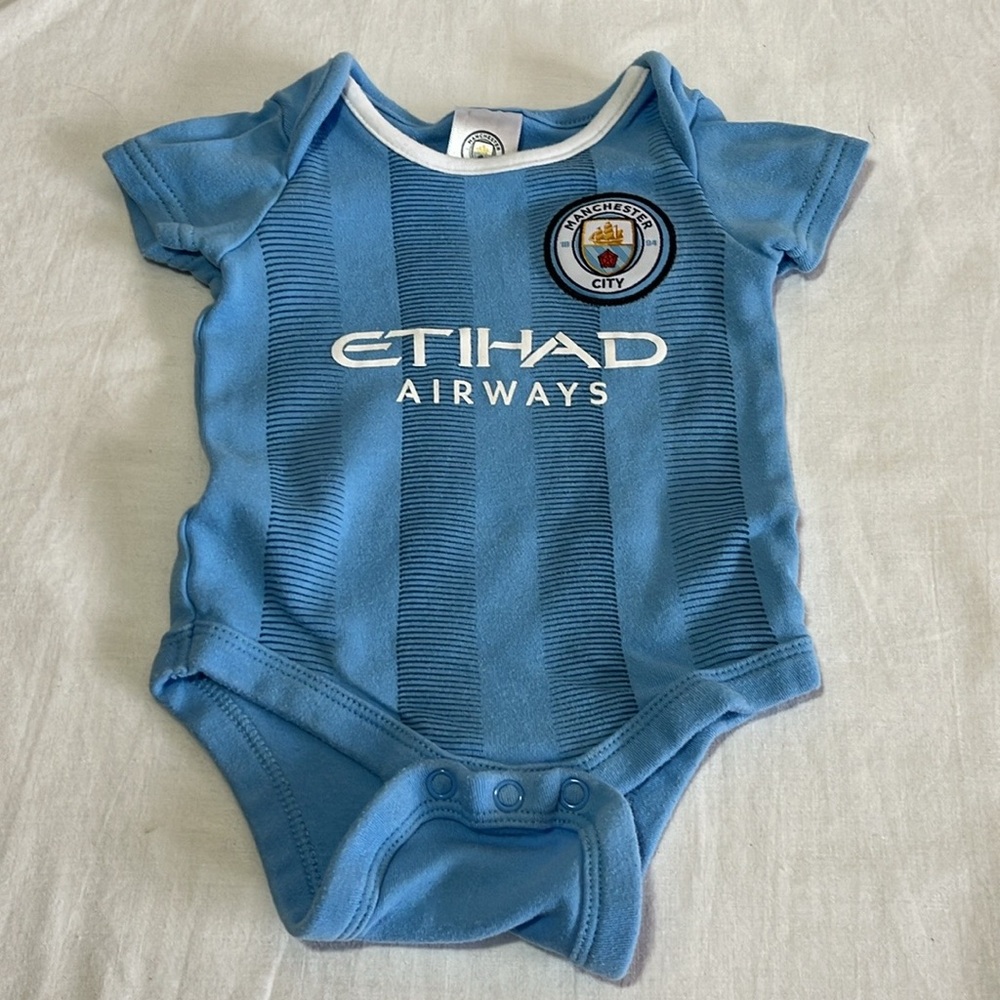 0-3M Manchester City Blue Baby Onesie